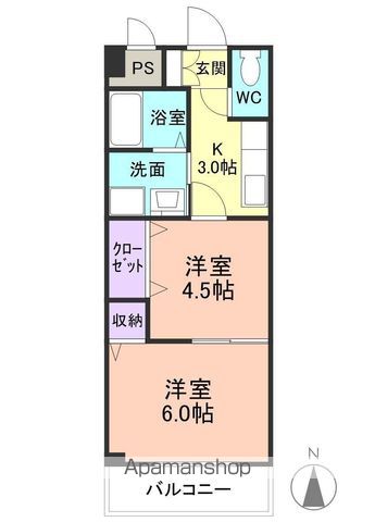 【和歌山市中島のマンションの間取り】