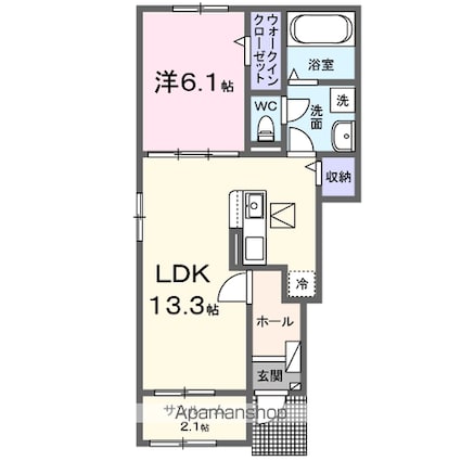 メゾン・ド・アイ[1LDK/50.01m2]の間取図