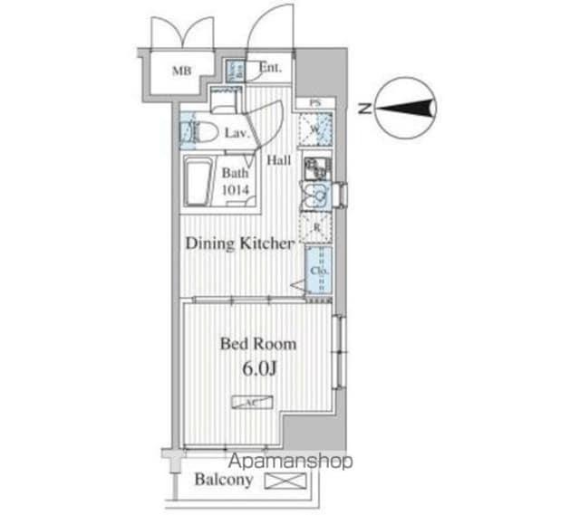オークスクエア雷門[1DK/25.6m2]の間取図