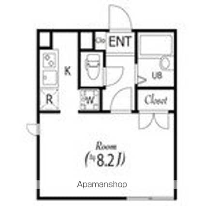 アーデン代々木上原[1R/25.92m2]の間取図