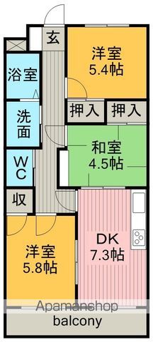 レイクハイツ当知の間取り写真