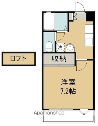 ハピネス銀杏町[1K/24.93m2]の間取図