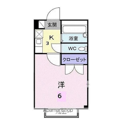ベウラハイツ[1K/20.02m2]の間取図