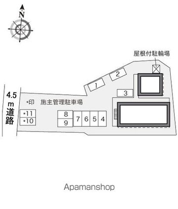 レオパレスＫＥＮ[1K/23.18m2]の配置図