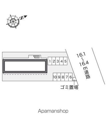 レオパレスＫＵＳＵＮＯＫＩ[1K/19.87m2]の配置図
