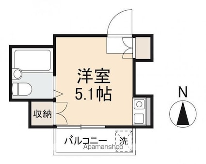 三昌マンション[1R/13.5m2]の間取図