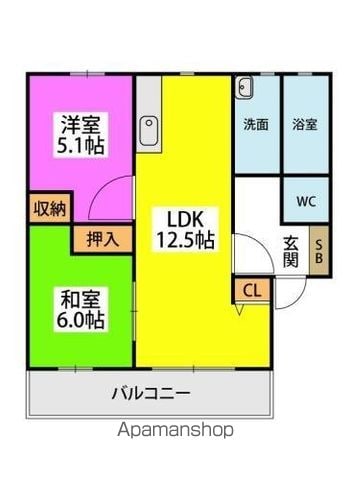 フラワーポテト正弥Iの間取り写真