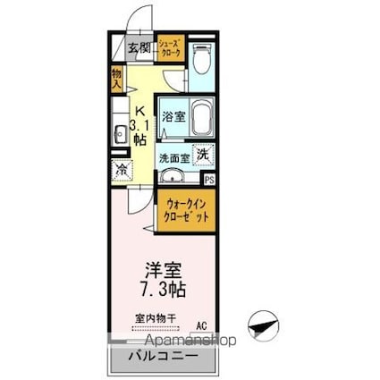 東京都中野区東中野３丁目[1K/29.17m2]の間取図
