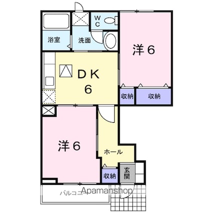 サンヒルズ　Ｃ[2DK/45.82m2]の間取図