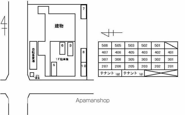 香川県高松市福岡町３丁目[1DK/30.8m2]の配置図