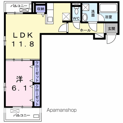 日野市栄町のアパートの間取り