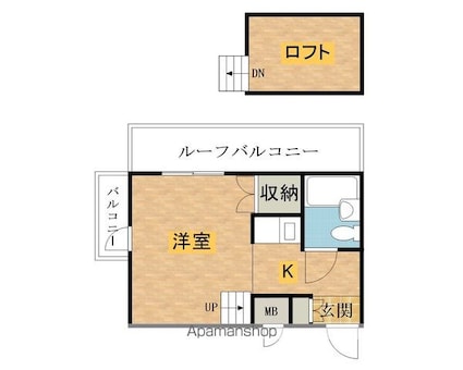 ミディ八王子[1R/23.28m2]の間取図