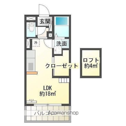 バンベールウエスト[1R/35.08m2]の間取図