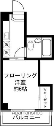 バロール横浜[1K/21.96m2]の間取図