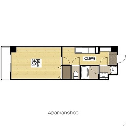 ピアチェーレ皆実[1K/29.86m2]の間取図
