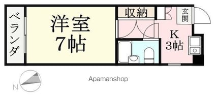 アーバンヒム[1K/21m2]の間取図