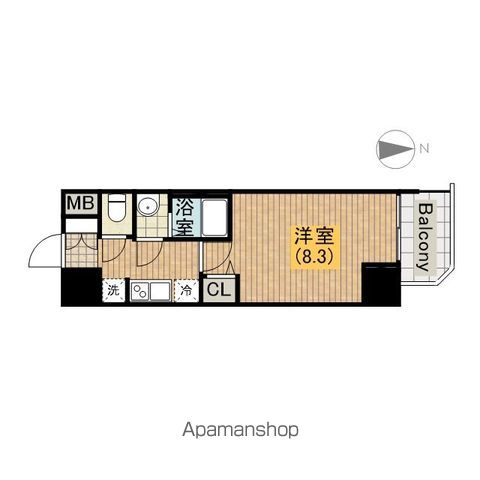 プレサンス谷町九丁目駅前の間取り写真