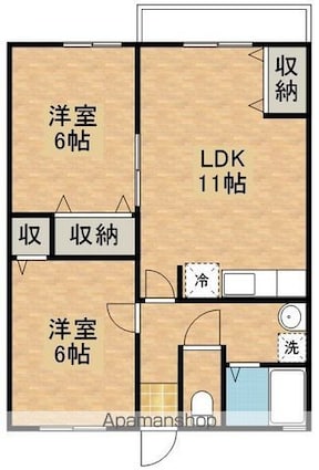 セントラルヒルＥ[2LDK/52.17m2]の間取図