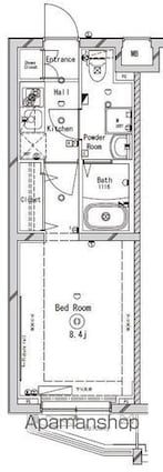 東京都練馬区南田中４丁目[1K/25.66m2]の間取図