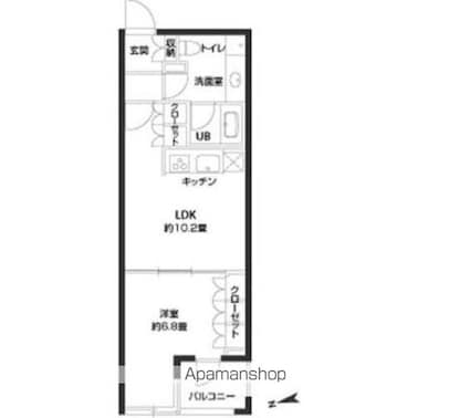 パークキューブ銀座イースト[1LDK/41.52m2]の間取図