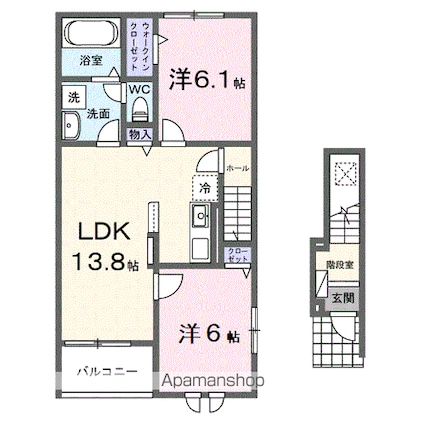 豊郷サンライフ[2LDK/59.55m2]の間取図