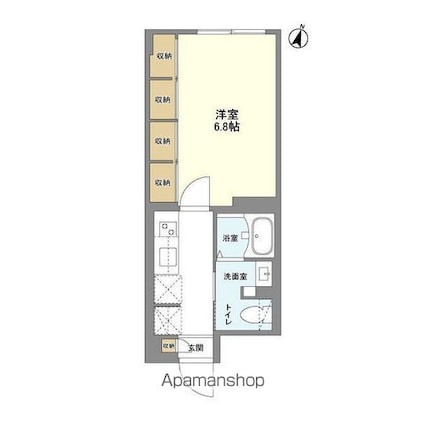 ウェルスクエア駒場東大前[1K/25.51m2]の間取図