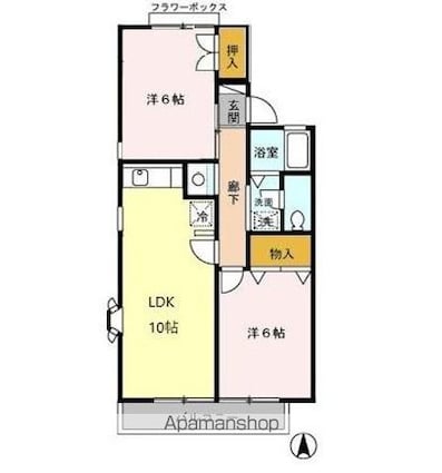 セジュール・モロー[2LDK/50.34m2]の間取図