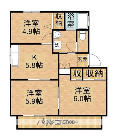 大山壱番館Bの間取り写真