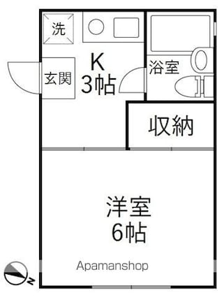 東京都板橋区仲宿[1K/19.87m2]の間取図