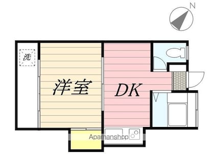 ときわ荘[1K/25.9m2]の間取図