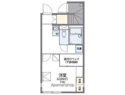 レオパレスクインスＡ[1K/23.27m2]の間取図