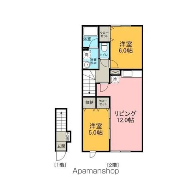 メープルハイツ筒井Ｃ[2LDK/56.96m2]の間取図