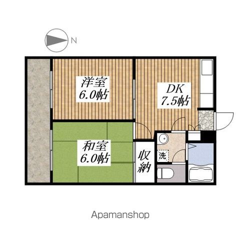 国立市谷保のマンションの間取り