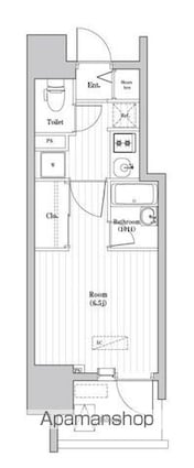 大森海岸レジデンス[1K/21.63m2]の間取図