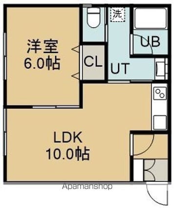 ラパンルージュ[1LDK/36.96m2]の間取図