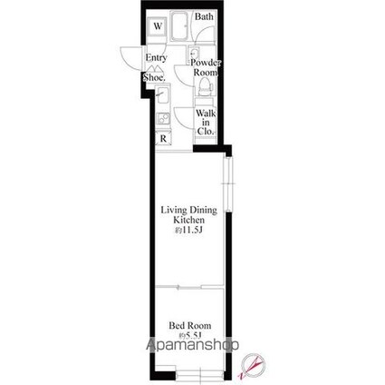 ＥＤＩＴ　ｅｂｉｓｕ[1LDK/34.16m2]の間取図