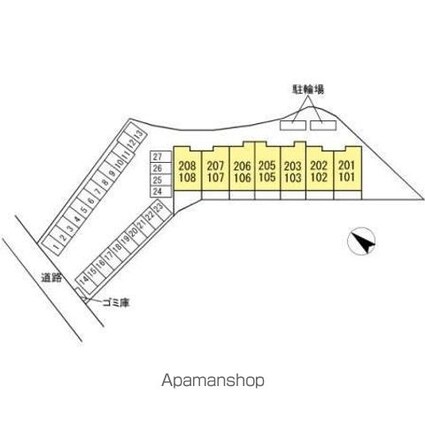香川県高松市六条町[2LDK/50.88m2]の配置図