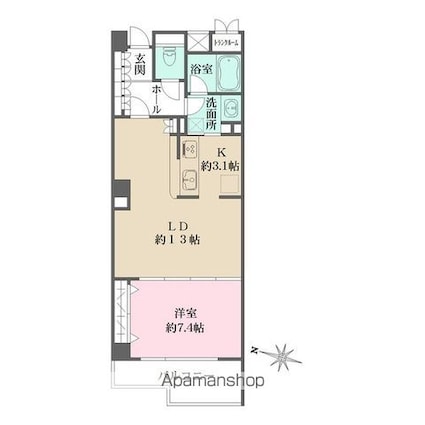 グレース長者丸[1LDK/56.73m2]の間取図