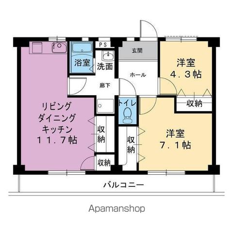 ビレッジハウス不入斗1号棟の間取り写真