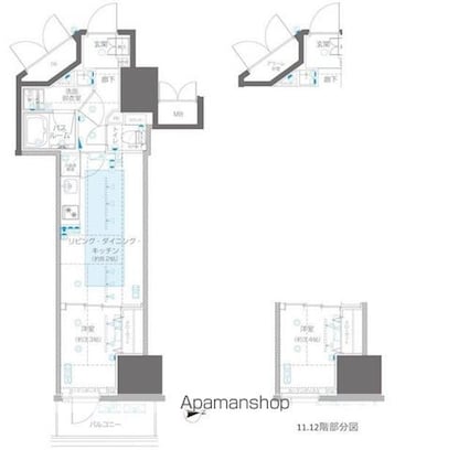 ＺＯＯＭ信濃町[1LDK/32.1m2]の間取図