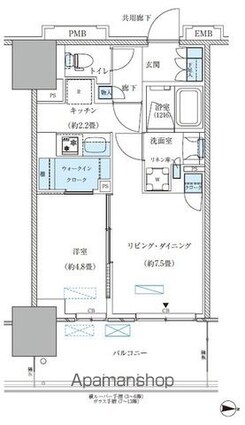 パークアクシス西大島コンフォートスクエア[1LDK/38.51m2]の間取図