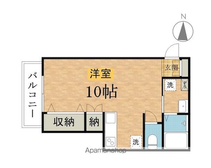 グランコート高尾町[1R/30.38m2]の間取図