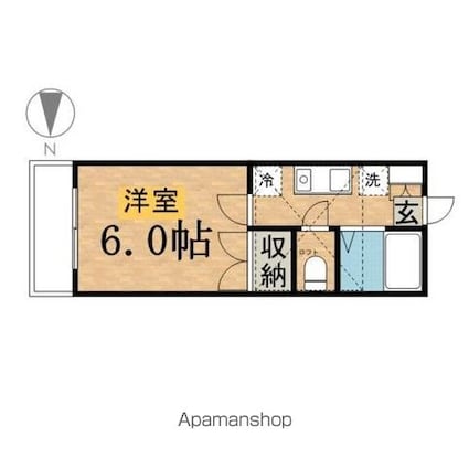 プランドール[1K/21m2]の間取図