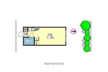 東京都目黒区駒場２丁目[1R/17.63m2]の間取図
