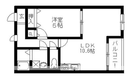 ハートフルＭ　ａｉｍ[1LDK/40.89m2]の間取図