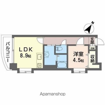 Ｇｏｌｄ　Ｃｏｕｒｔ　宝町[1LDK/41.01m2]の間取図