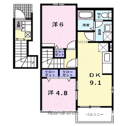 アップロードＢ[2DK/50.27m2]の間取図