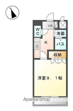 彩城Ａ[1K/31.02m2]の間取図
