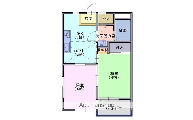ユープラ　Ａ[2DK/35.05m2]の間取図