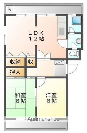 中筋マンション[2LDK/54.54m2]の間取図